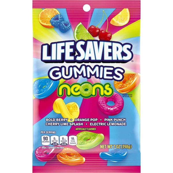 Life Savers Lifesavers Neon Peg Gummies Candy Bag 7 oz., PK12 384810 - main